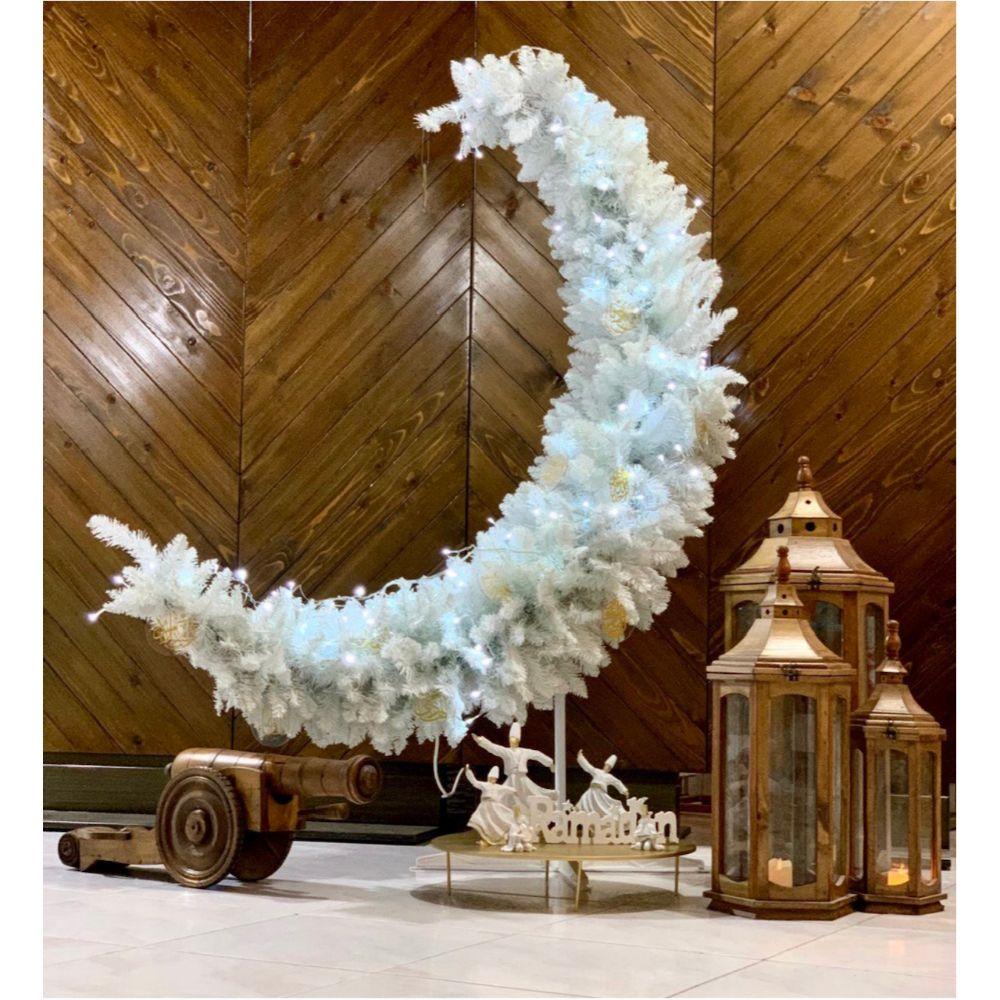 Ramadan Crescent - Prelit 150cm/5ft - White