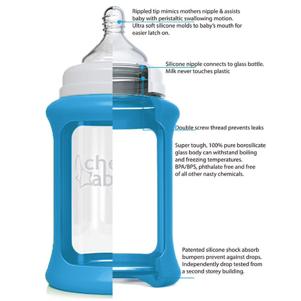 Cherub Baby - Standard Baby Bottle 150ml - Blue