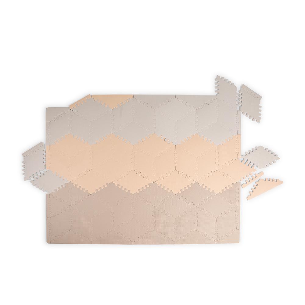 Bumble & Bird BabySafe Play Mat Multi-Shape 52pcs+22 Edges - Peach & Brown