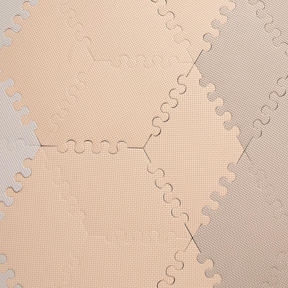 Bumble & Bird BabySafe Play Mat Multi-Shape 52pcs+22 Edges - Peach & Brown