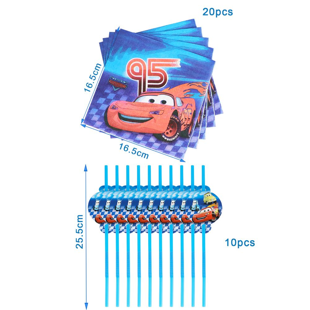 Brain Giggles - McQueen Theme Disposable Tableware 136pcs