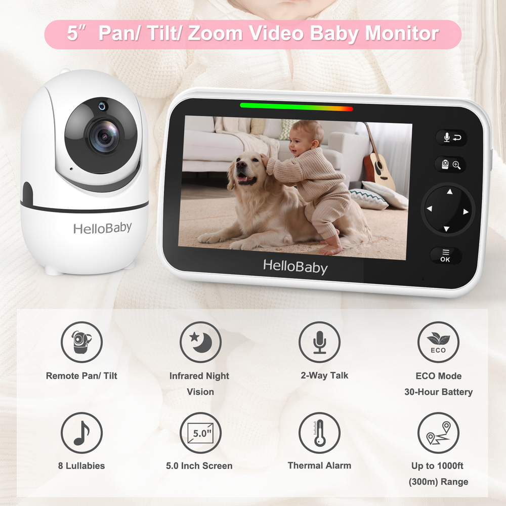 Hello Baby 5 Inch LCD Screen Baby Video Monitor