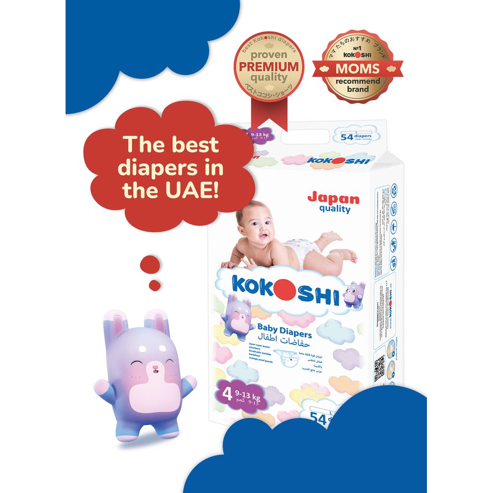 Kokoshi - Baby Diapers 9-13kg Size 4 - Large - 54pcs