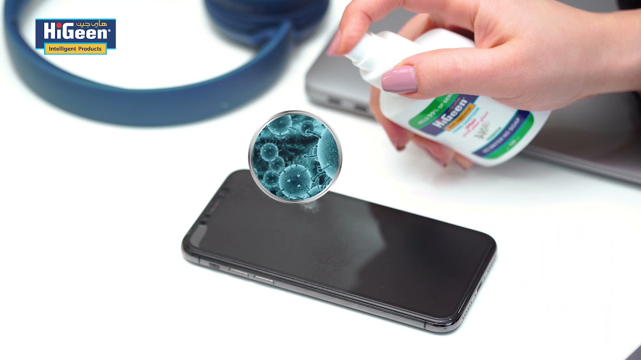 Higeen - Hand Sanitizer With Holder - Blue Flowers - 50Ml