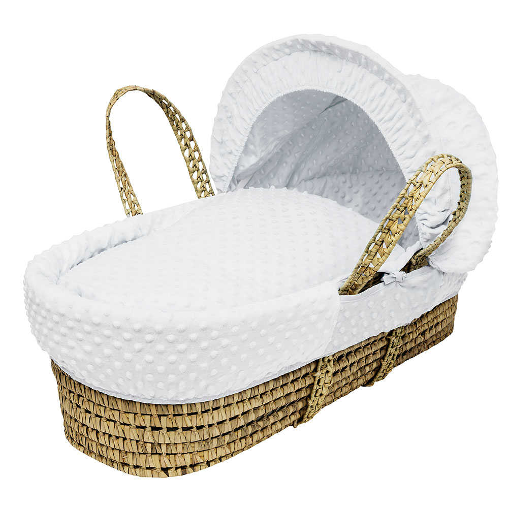 Kinder Valley White Dimple Palm Moses Basket with Stand
