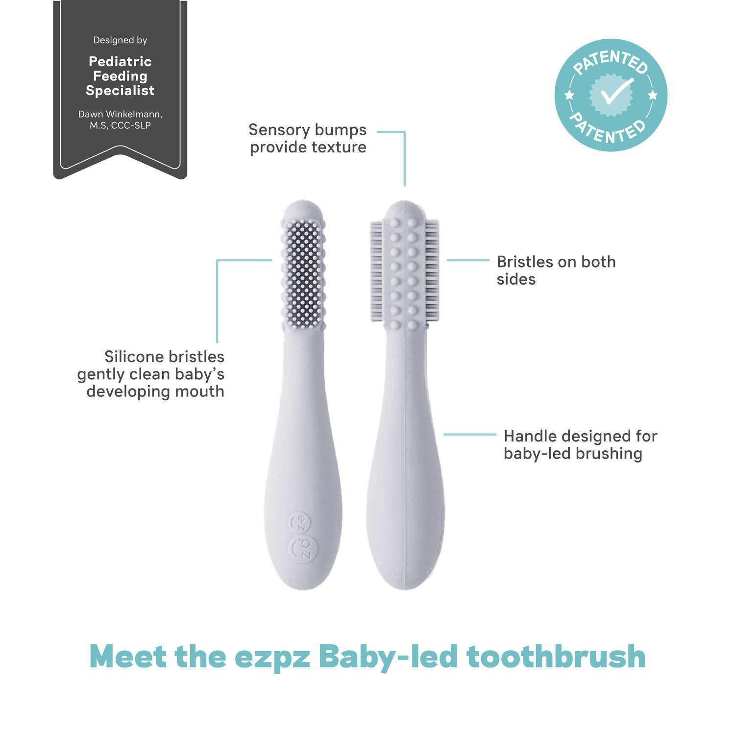Ezpz - Baby-Led Toothbrush - Pewter