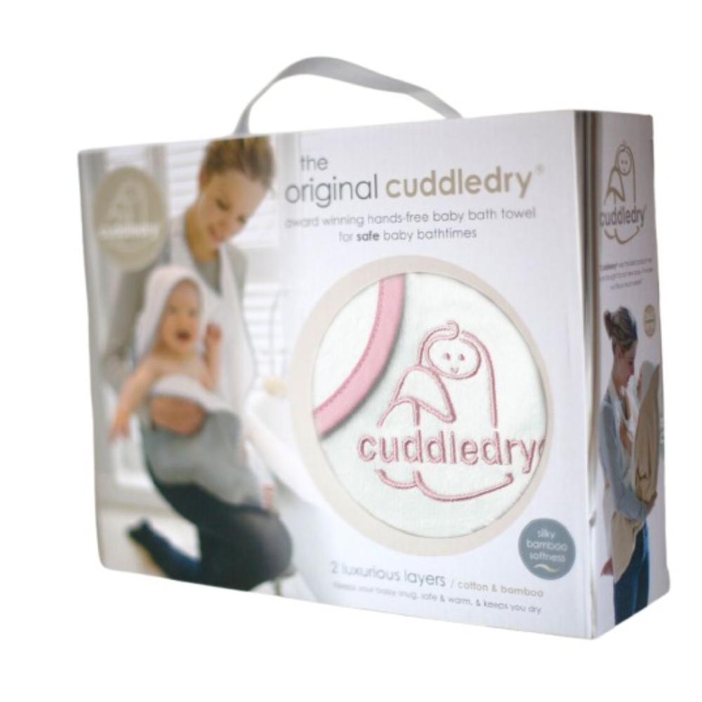 Cuddledry - Original Baby Bath Towel - White/Pink