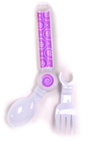 Learn 'N Turn Spoon/Fork Purple
