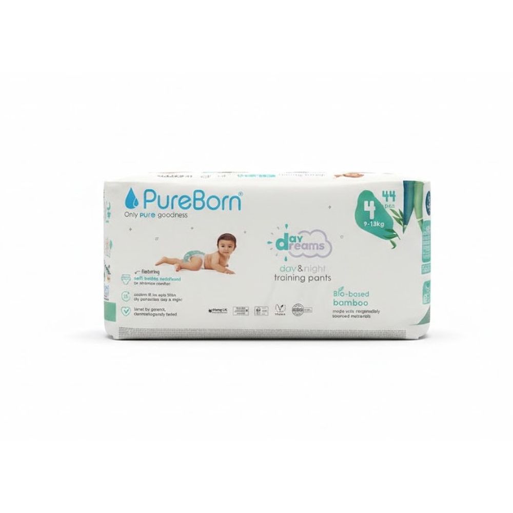 Pureborn - Twin Pack Pull Ups 9-15kg Size 4 - 44pcs - Assorted