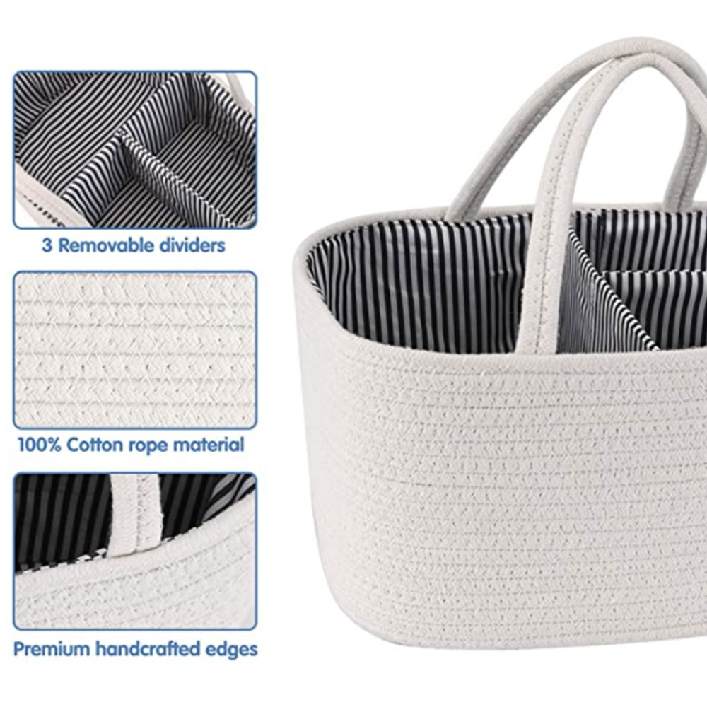 بامبل & بيرد - منظم حفاضات قطني - أبيض