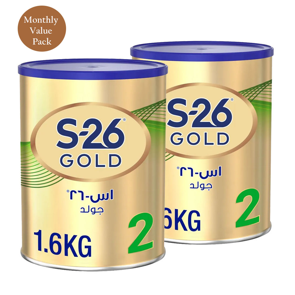 S26 - GOLD Stage 2, 6-12M Formula for Babies -1.6kg - Pack of 2