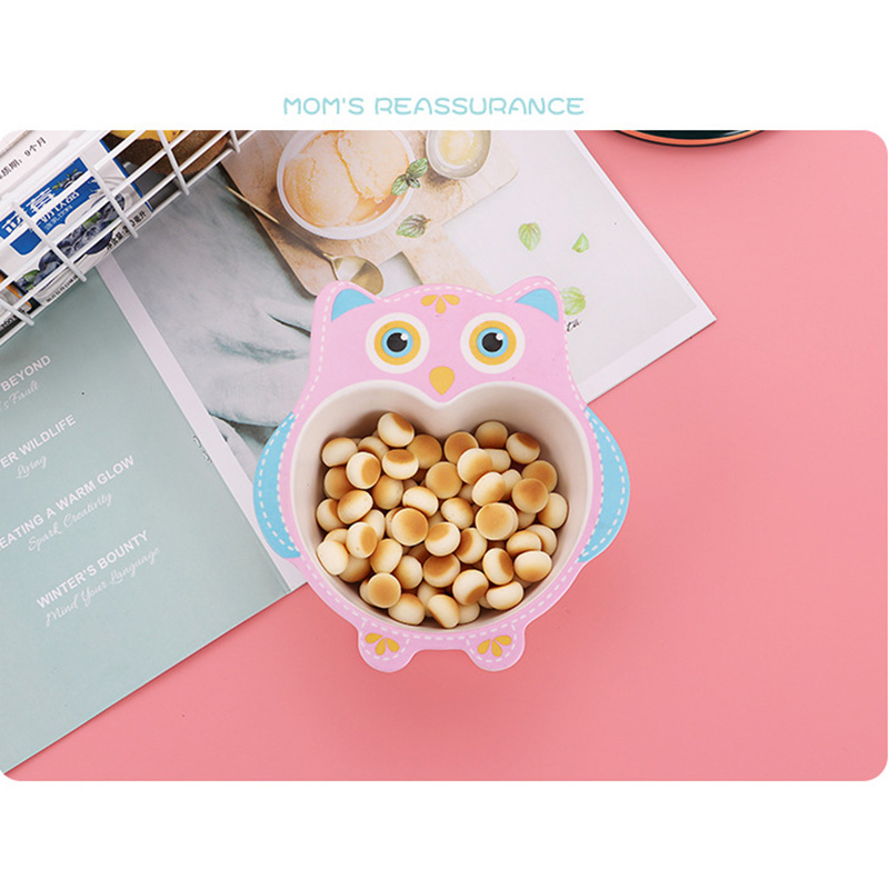 Little Angel Kids Owl Cute Cartoon Bowl With Spoon Set