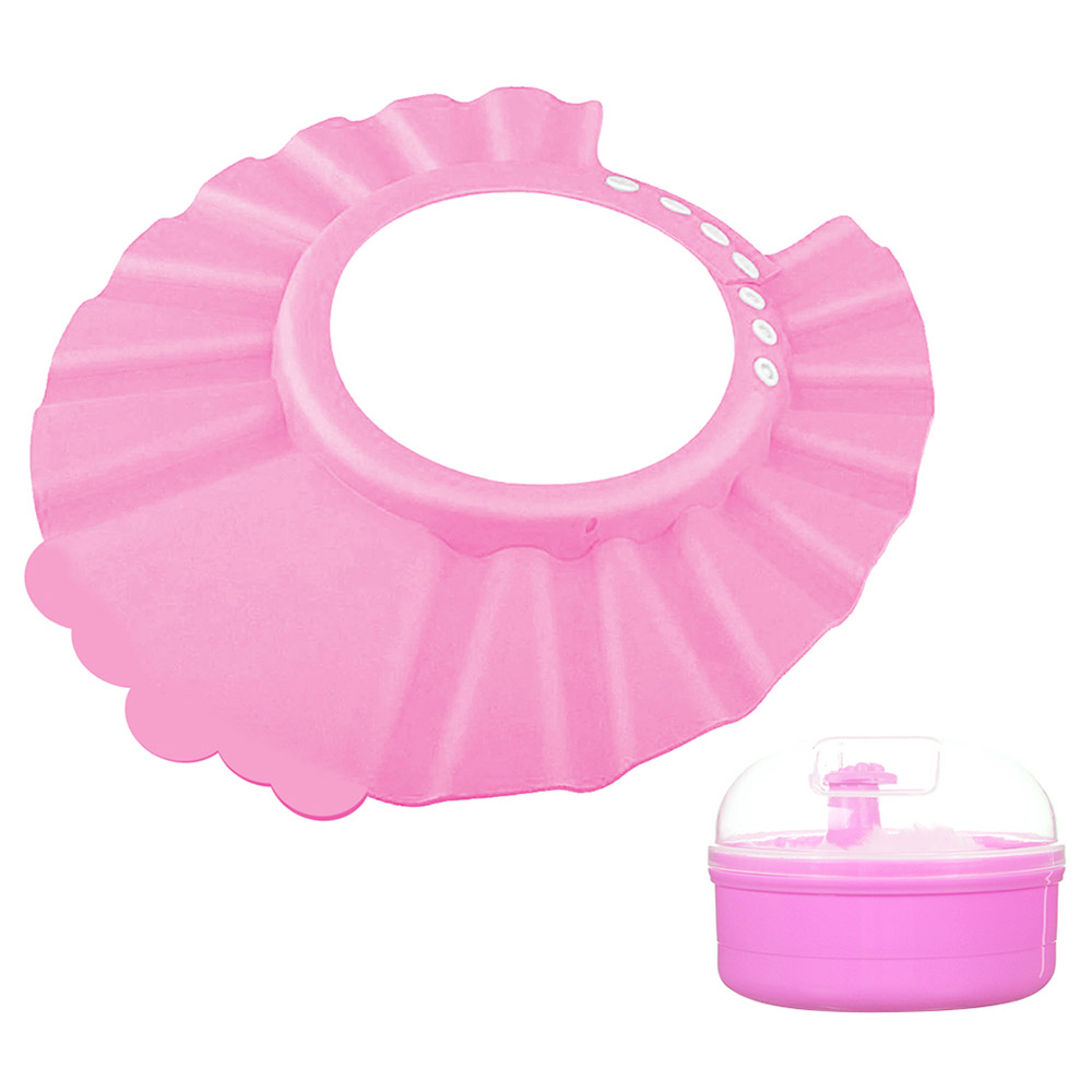 Star Babies - Kids Shower Cap With Powder Puff - 2pcs - Pink