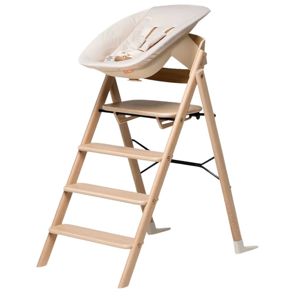 Kaos - Klapp Beech Wood High Chair With Newborn Seat Set - Natural