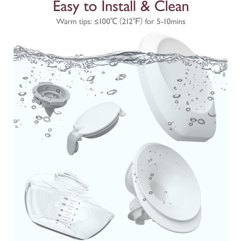 موم كوزي - مجموعة حافظات جمع الحليب لشفاط أم9 - شفافة