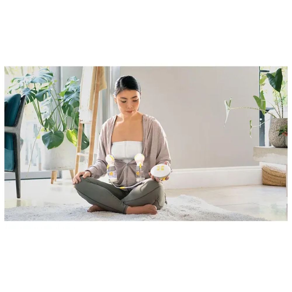 ميديلا - شفاط الحليب كهربائي مزدوج سوينغ ماكسي - أبيض/أصفر