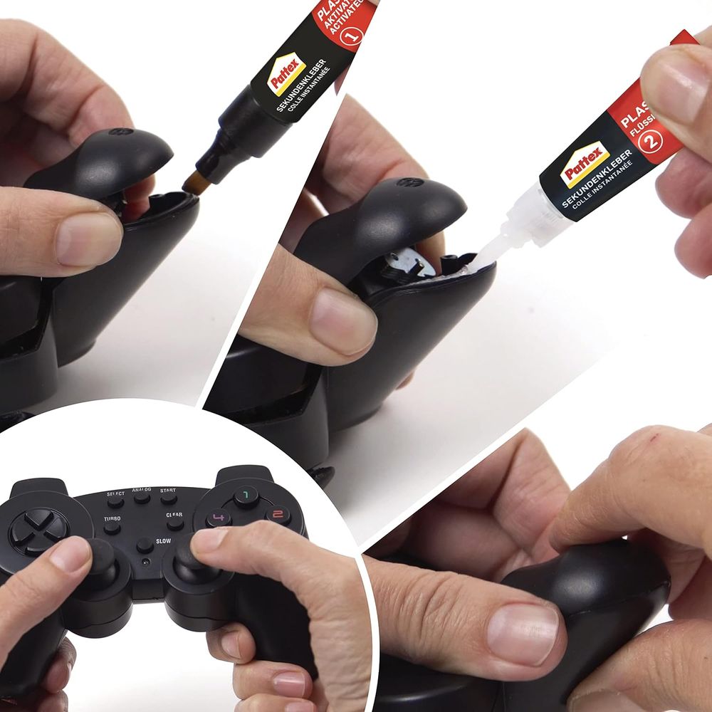 Pattex - All Plastics Dry Activator - 4 ml With Liquid Super Glue - 2 g