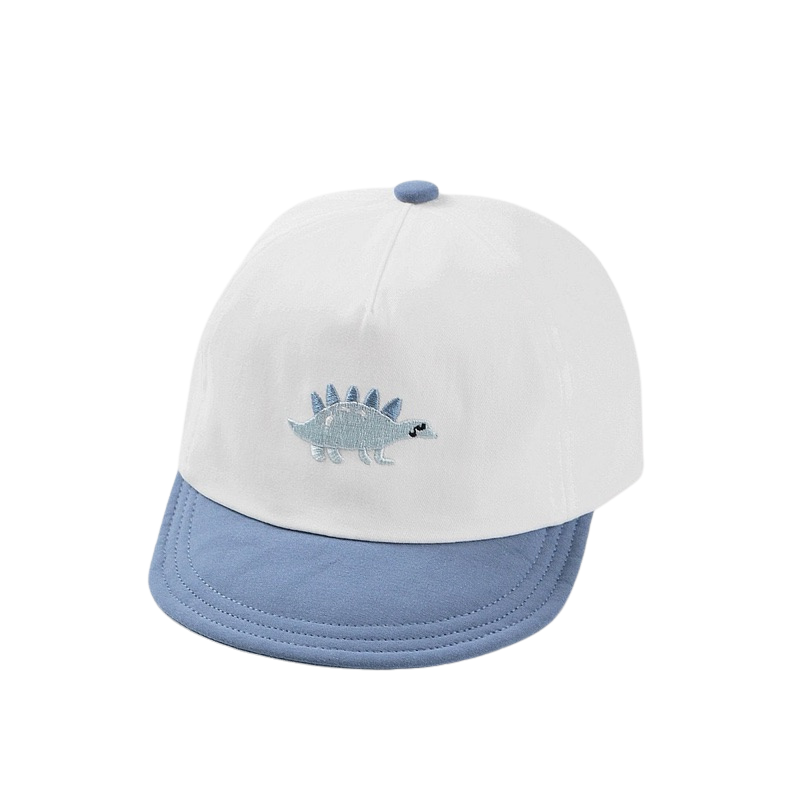 Wonder Kids Boy's Dinosaur Embroidered Cap - White/Blue