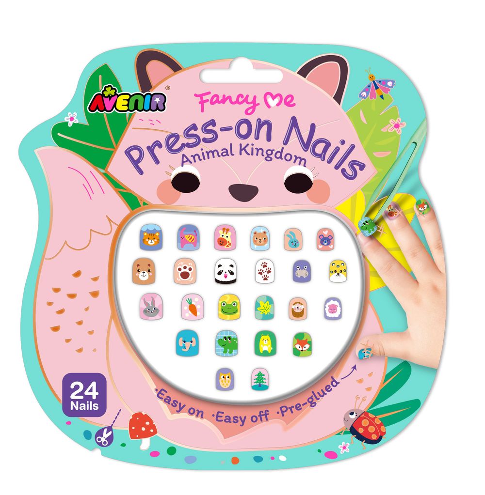 Avenir - Fancy Me Press-On Kids Nails - Animal Kingdom - 24 Pcs