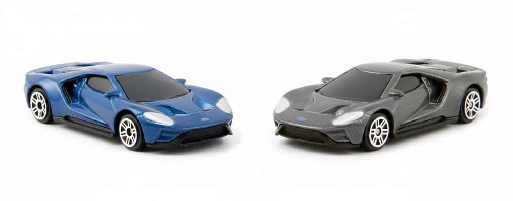 D-Power - Ford GT 2019 Diecast Mini Car 1:64 - Assorted Colors Black/Blue - 1pc