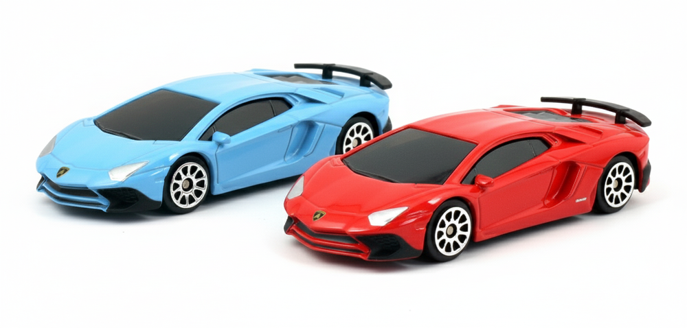 D-Power - Lamborghini Aventador LP 750-4 Superveloce Diecast Mini Car 1:64 - Assorted Colors Blue/Red - 1pc
