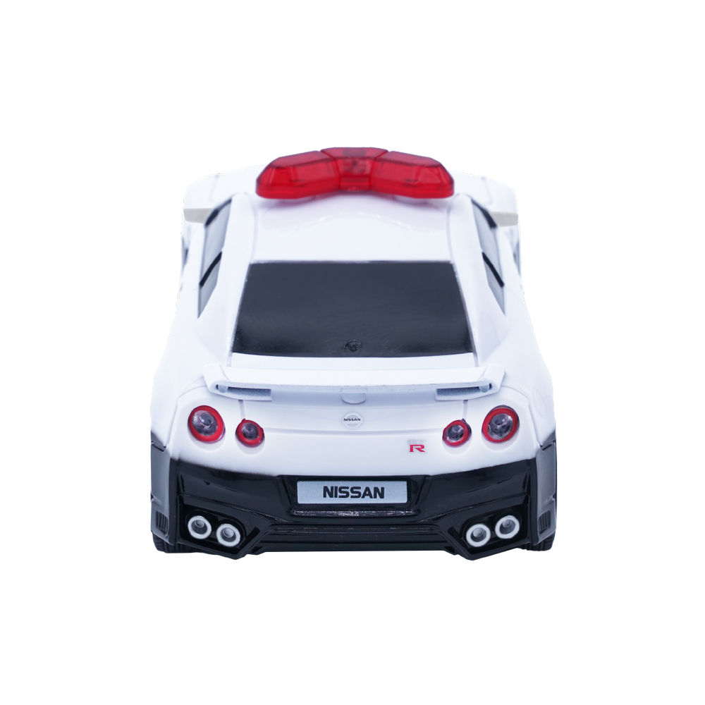 D-Power - 1:32 Scale Gt-r Tokyo Police Rc Car - Remote Control Patrol Car With 2.4ghz Controller - White
