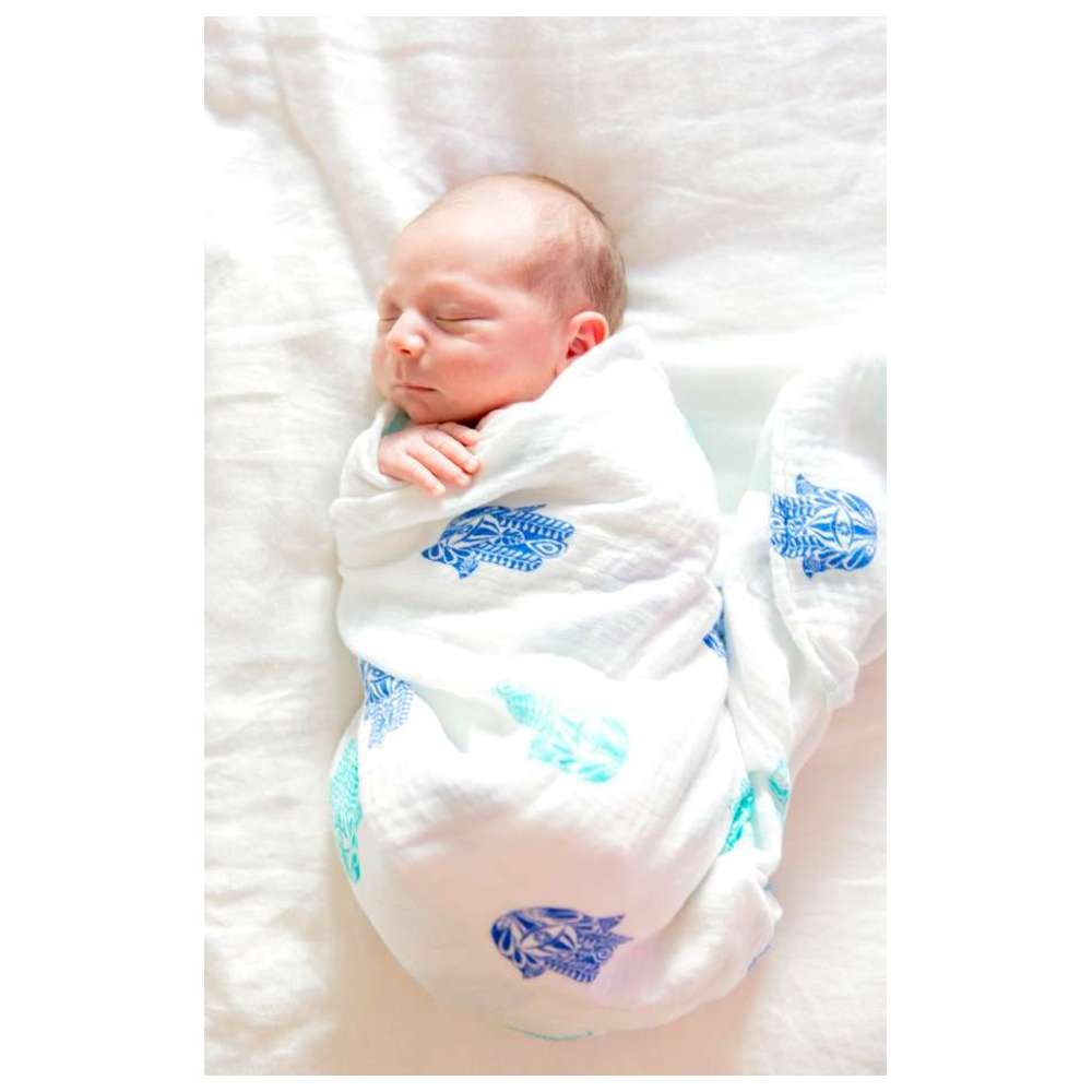 Malabar Baby - Organic Muslin Blanket - Hamsa