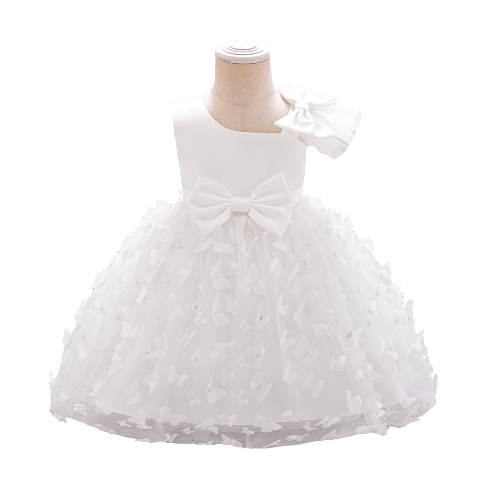 شوغر راش - فستان حفلات بدون أكمام وياقة دائرية - أبيض