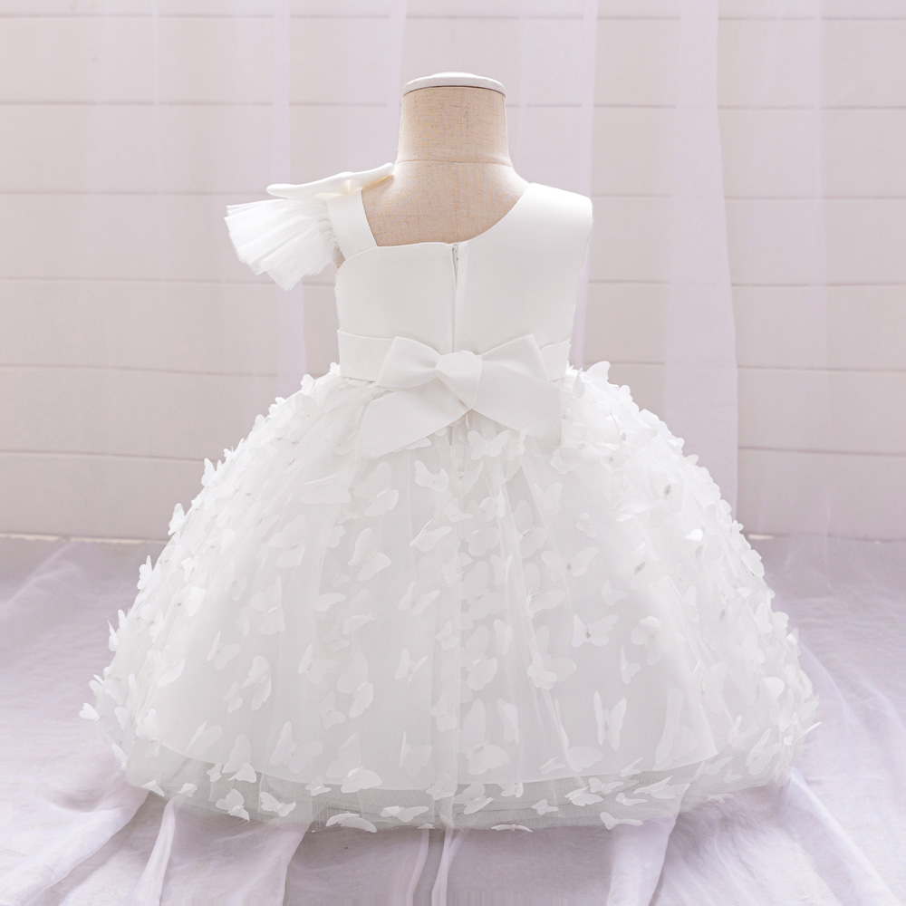 شوغر راش - فستان حفلات بدون أكمام وياقة دائرية - أبيض