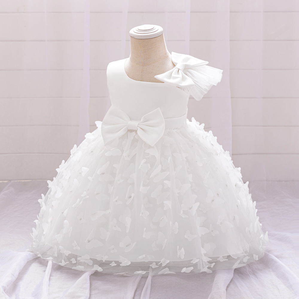 شوغر راش - فستان حفلات بدون أكمام وياقة دائرية - أبيض