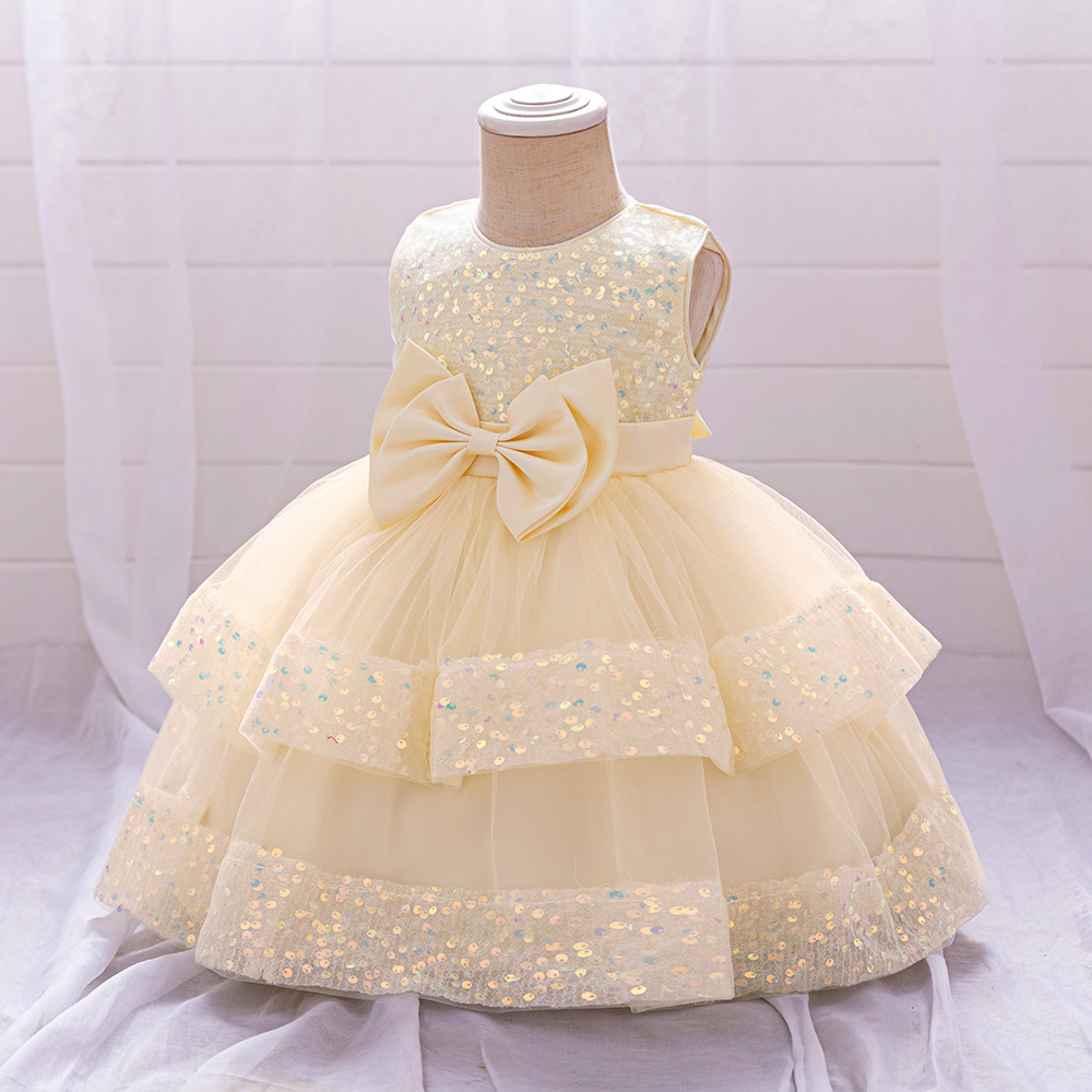 شوغر راش - فستان حفلات بدون أكمام وياقة دائرية - شامبين