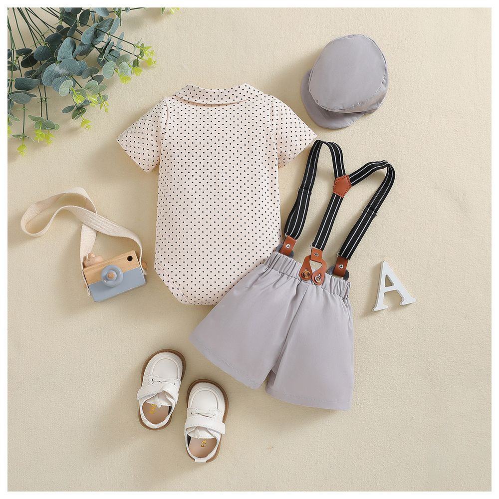 شوغر راش - طقم بأكمام قصيرة - كاكي