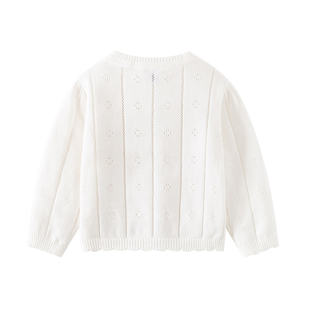 Sugar Rush - Embroidered Regular Round Neck Sweater - White