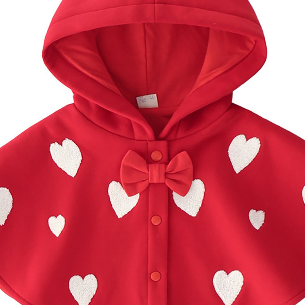 شوغر راش - جاكيت أكتاف للرضع بأكمام طويلة - قلوب - أحمر