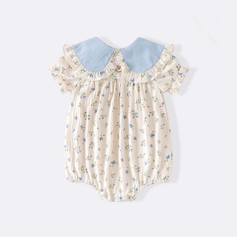 Sugar Rush - Printed Baby Romper - Blue