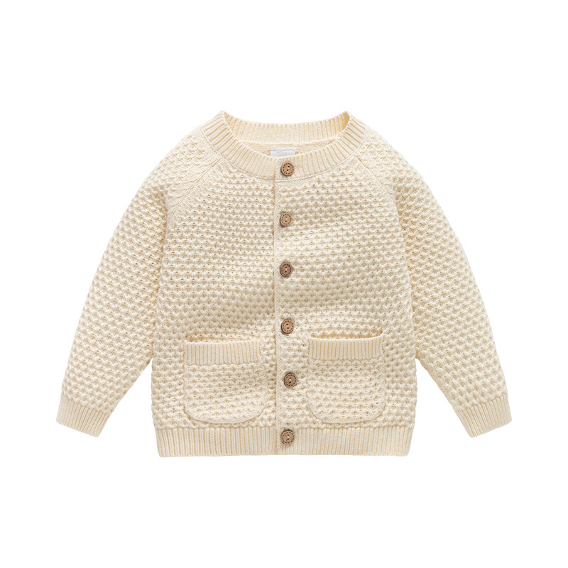 Sugar Rush - Baby' Solid Regular Full Sleeves Sweater - Beige