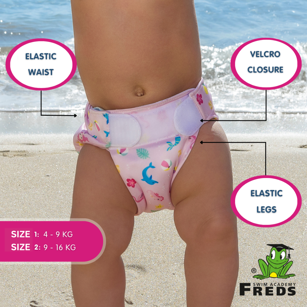 Freds Swim Academy - Baby Reusable Swim Diaper - Size 1 - 4-9kg - Pink