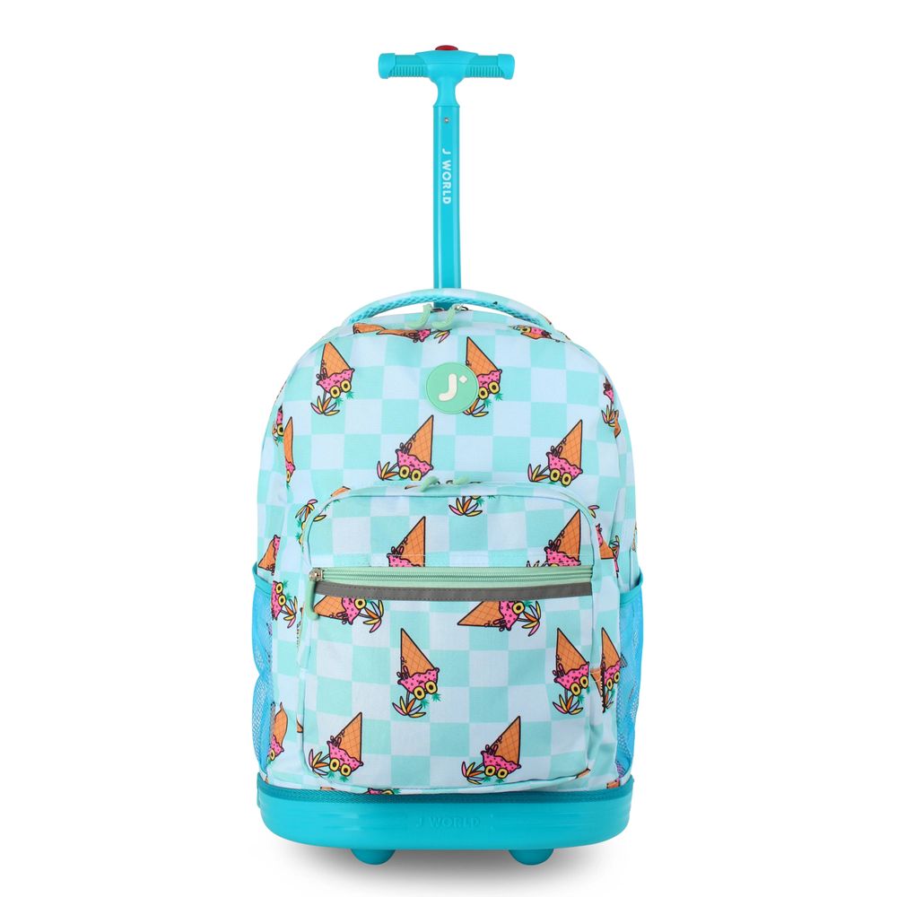 J World - New York Sunrise Kids Rolling Backpack - Ice Cone - 18 Inch
