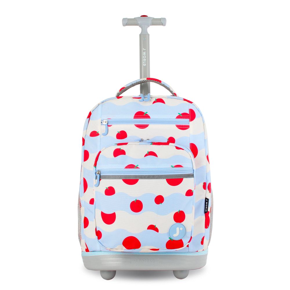 J World - New York Sunrise Kids Rolling Backpack - Floating Apple - 18 Inch