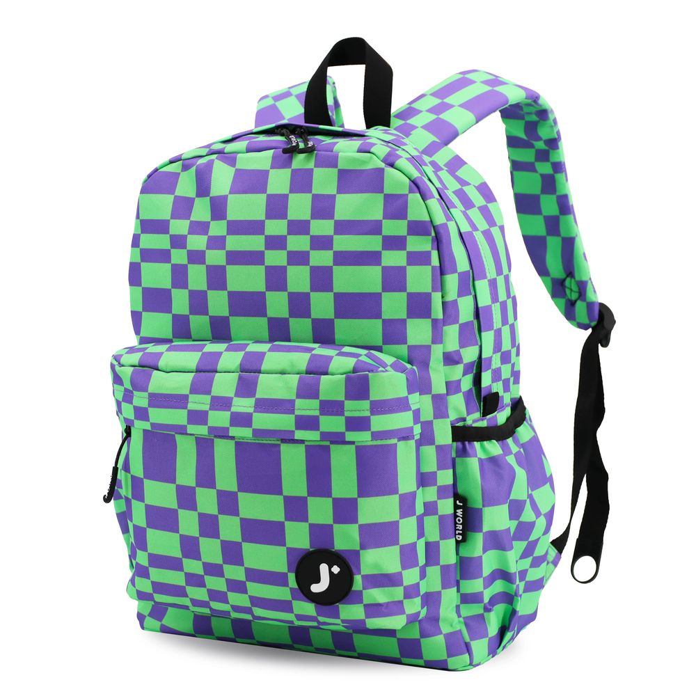 J World - New York Unisex Kid's Oz School Backpack - Pixel Checkers - 16 Inch