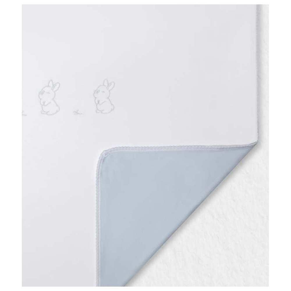 Jules & Juliette - Bunny Baby Blanket - Blue/White