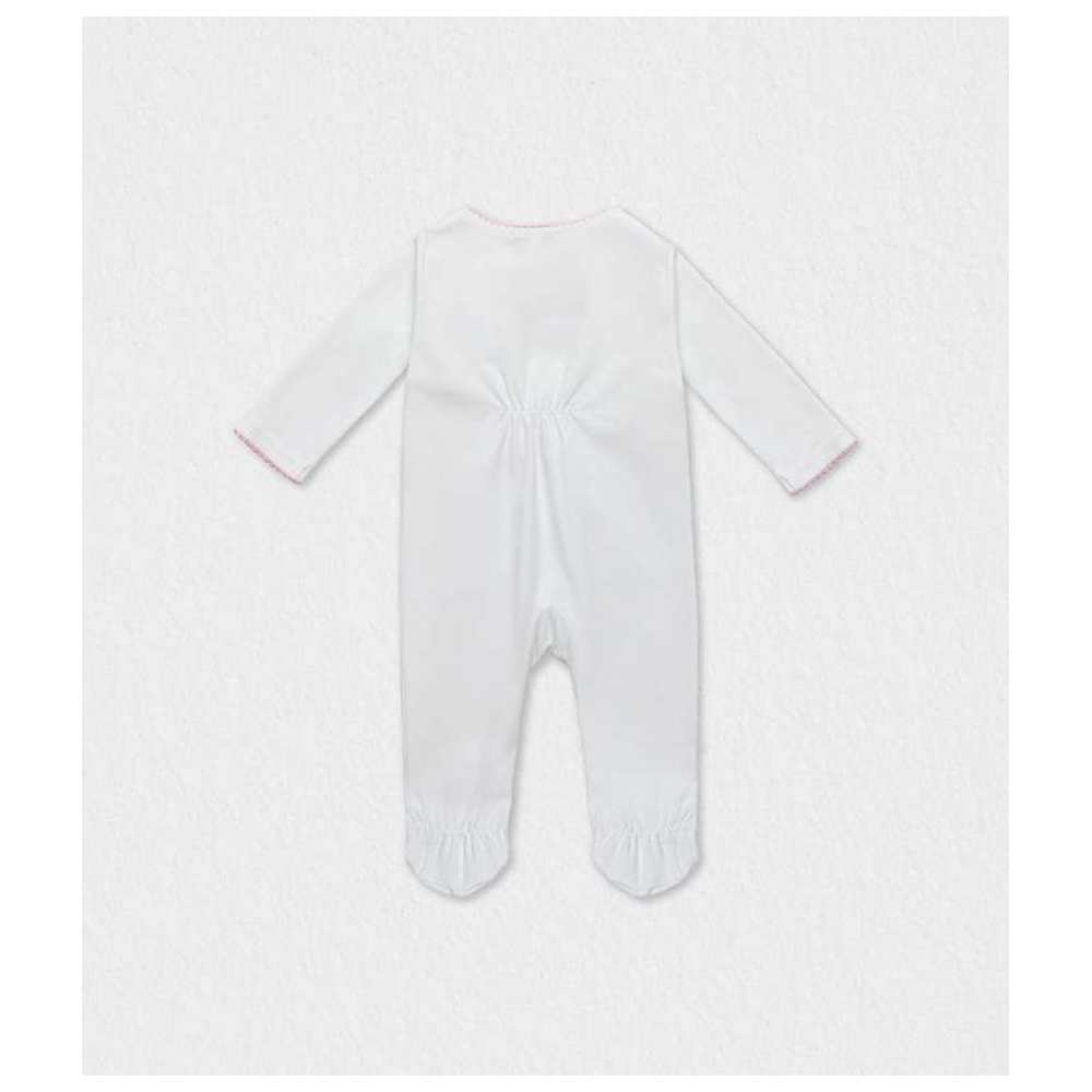 Jules & Juliette - Butterfly Baby Cotton Sleepsuit - White