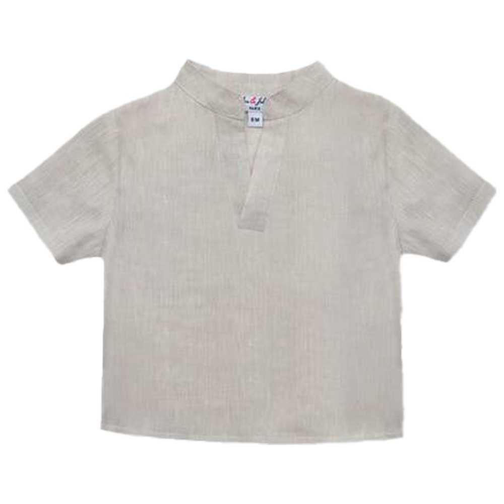 جولز & جولييت - قميص بكم قصير من الكتان للأولاد - بيج