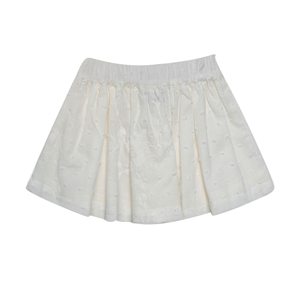 Jules & Juliette - Philo Baby Girl Skirt - White Plumeti Embroidered