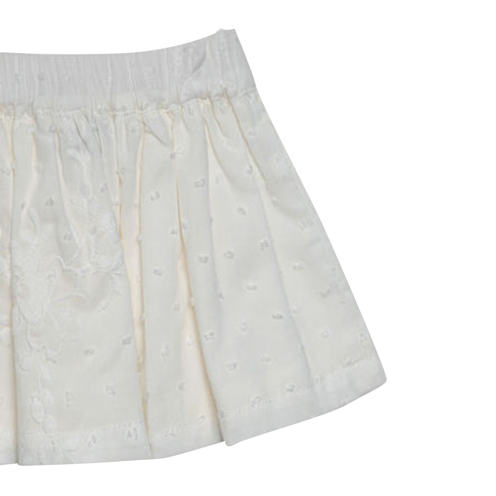 Jules & Juliette - Philo Baby Girl Skirt - White Plumeti Embroidered