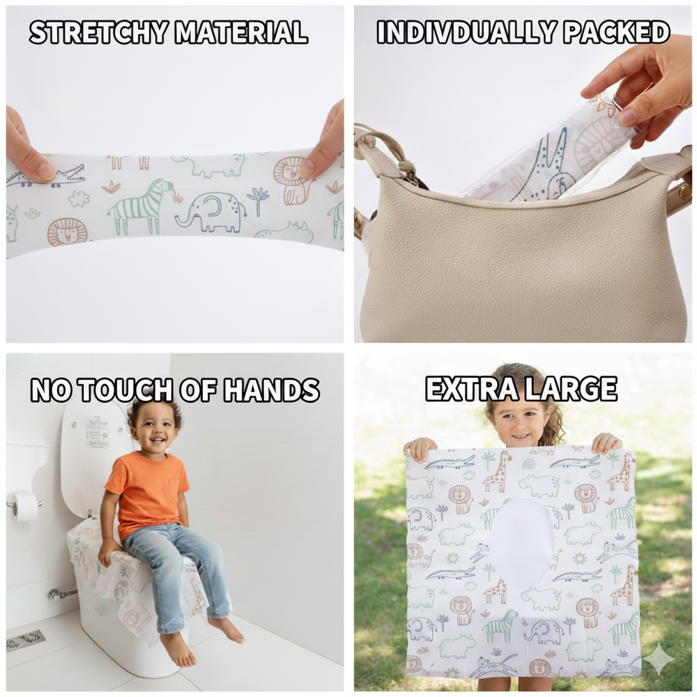 The Kids HQ - XL Disposable Toilet Seat Cover - Safari - 10pcs