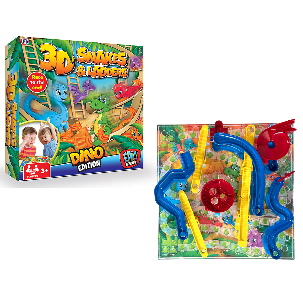 Epic Fun - Dino 3D Snakes & Ladders Board Game