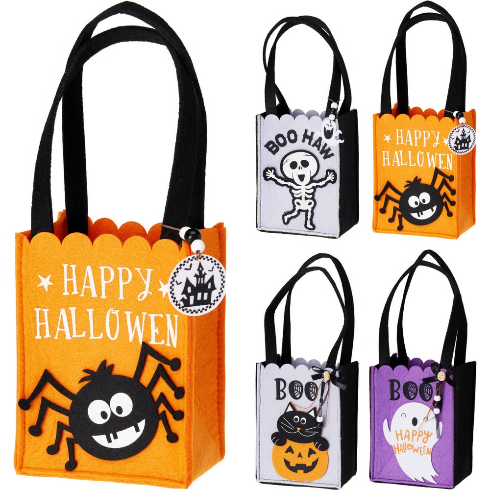 Koopman - Halloween Decoration Felt Basket - 155 mm - Style May Vary - 1 Pc