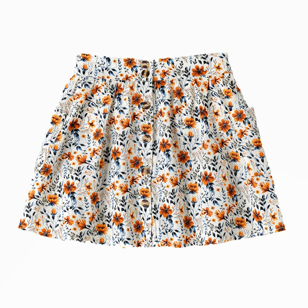 Jelliene - Twirling Fun & Summer Vibes: Girls' Flowy Woven Skirt - White