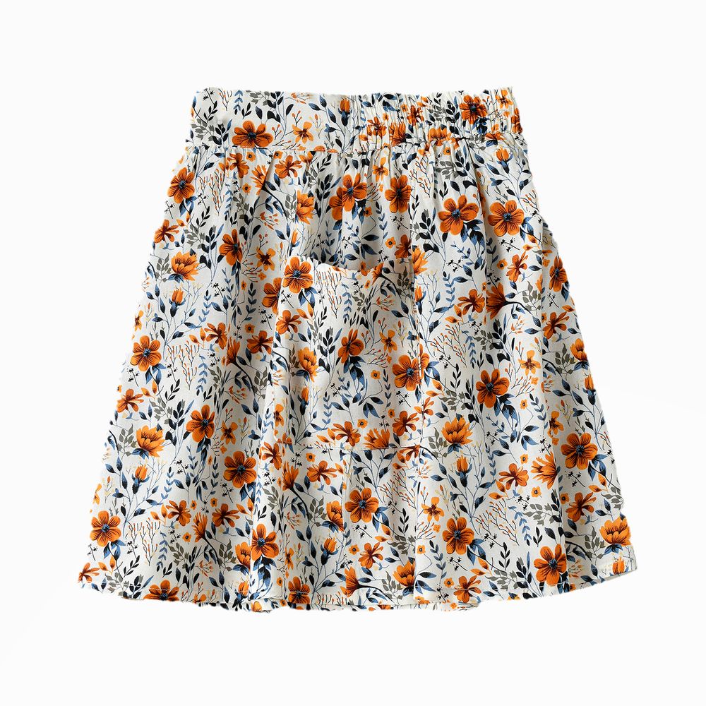 Jelliene - Twirling Fun & Summer Vibes: Girls' Flowy Woven Skirt - White